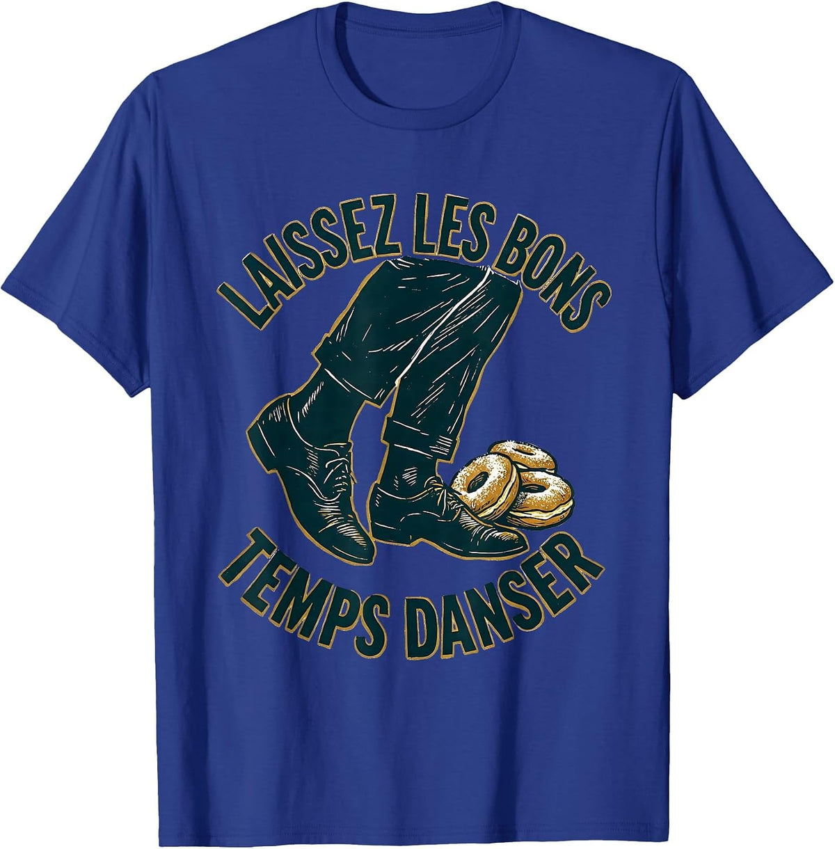 Laissez Les Bons Temps Danser Linocut New Orleans Mardi Gras T-Shirt - Royal Blue