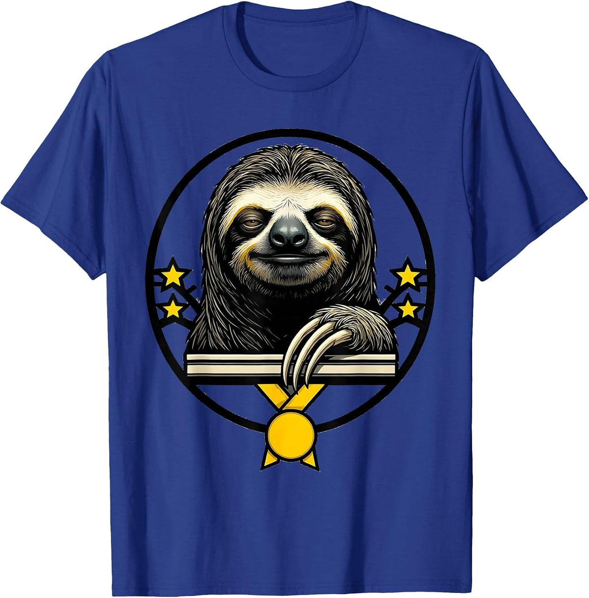 Men's Sloth Stencil Funny Sloth Lover Gift T-Shirt - Royal Blue