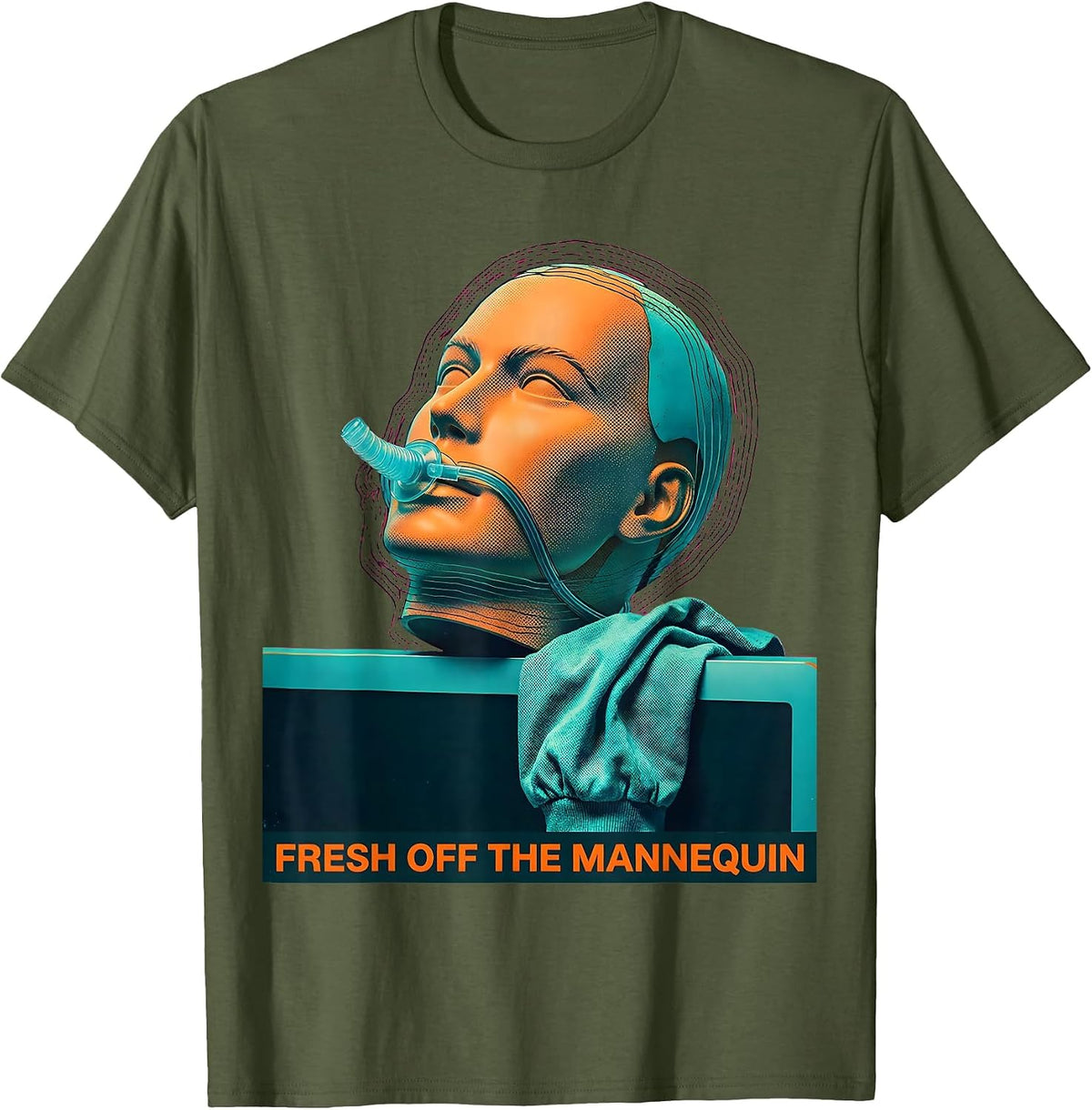 Fresh Off The Mannequin Funny EMT Paramedic First Responder T-Shirt - Olive Green