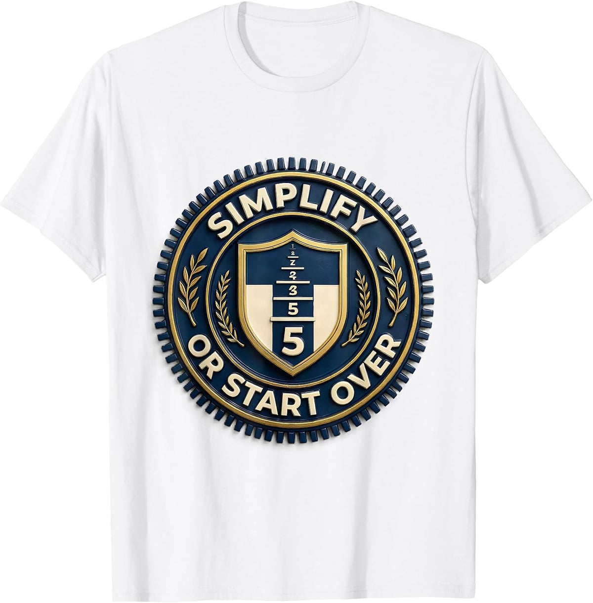 Men's Simplify Or Start Over Funny Math Teacher Humor STEM Gift T-Shirt - White