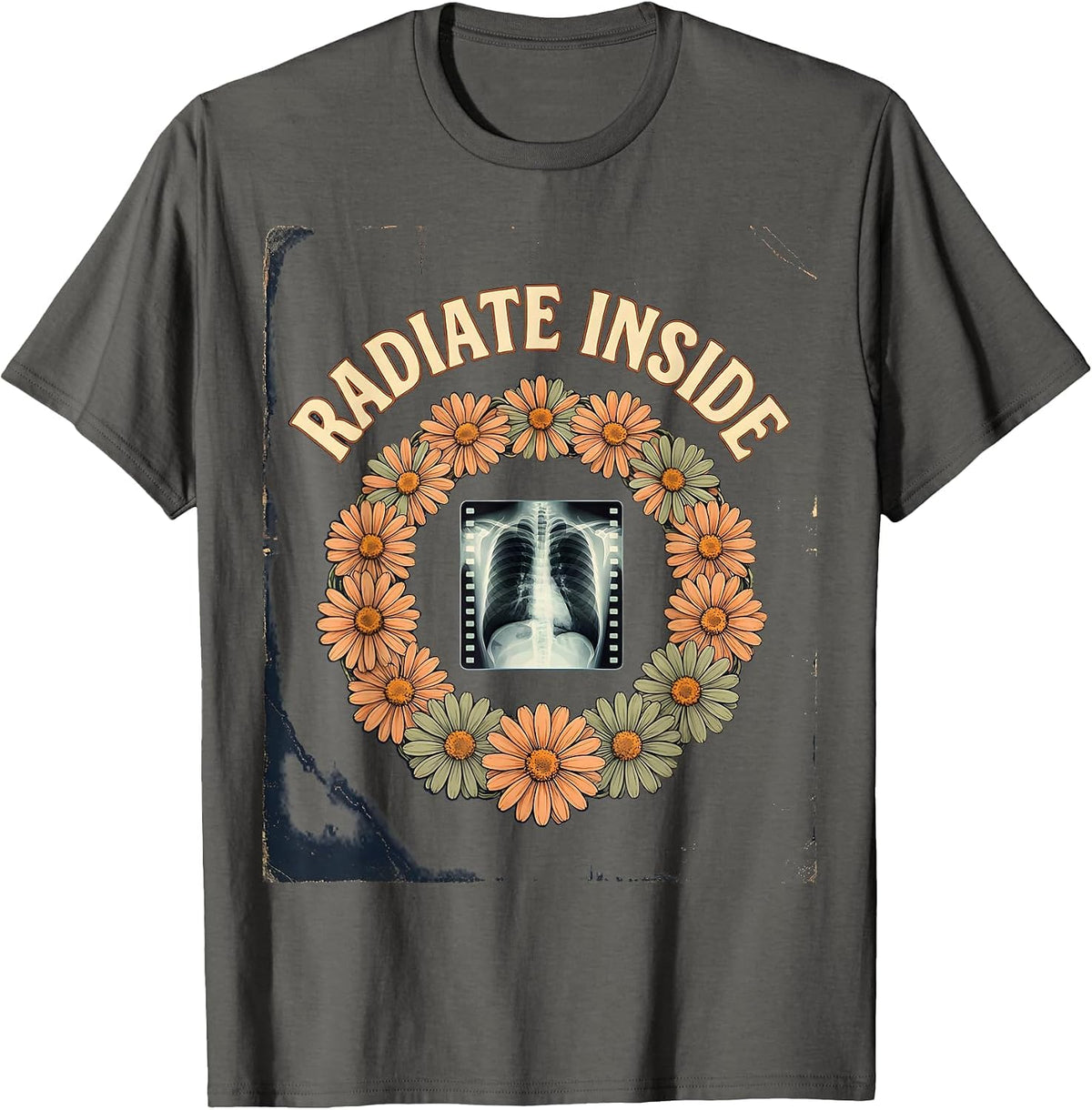 Radiate Inside Vintage Radiology Rad Tech X-Ray Tech T-Shirt - Asphalt Grey