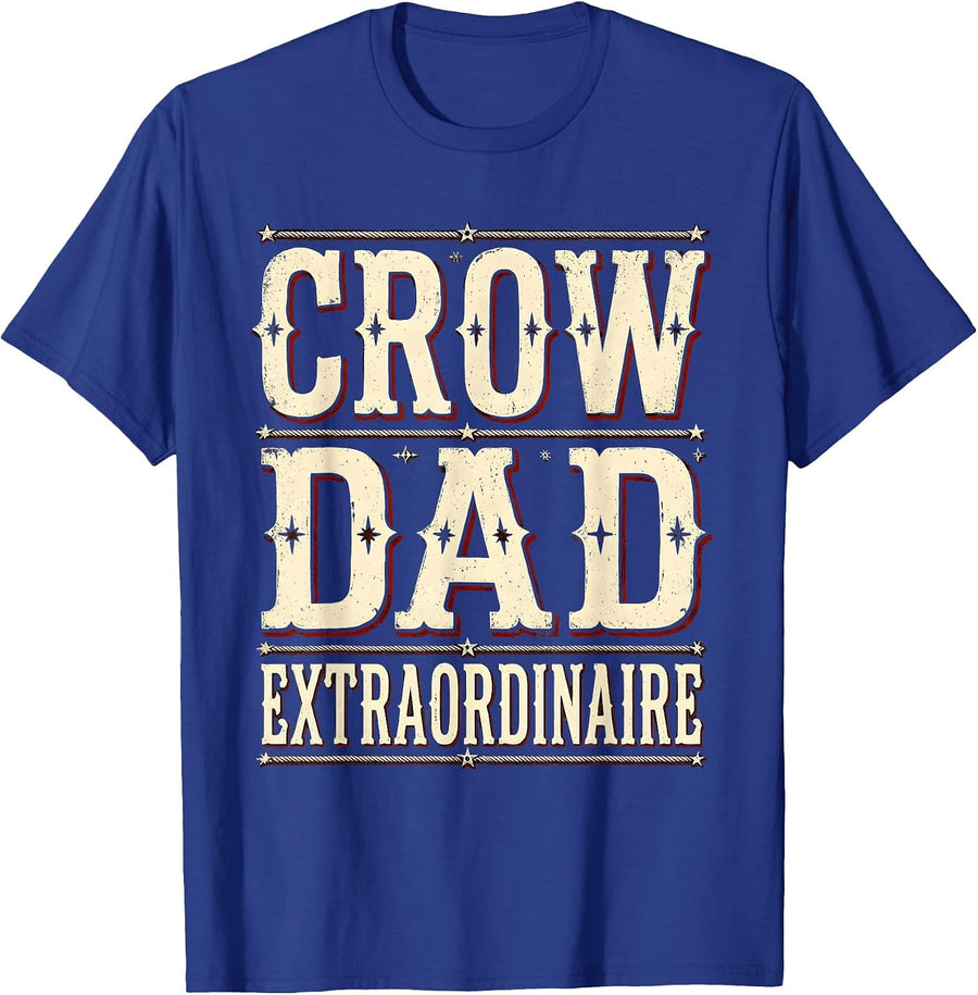 Crow Dad Extraordinaire Funny Bird Lover Design T-Shirt - Royal Blue
