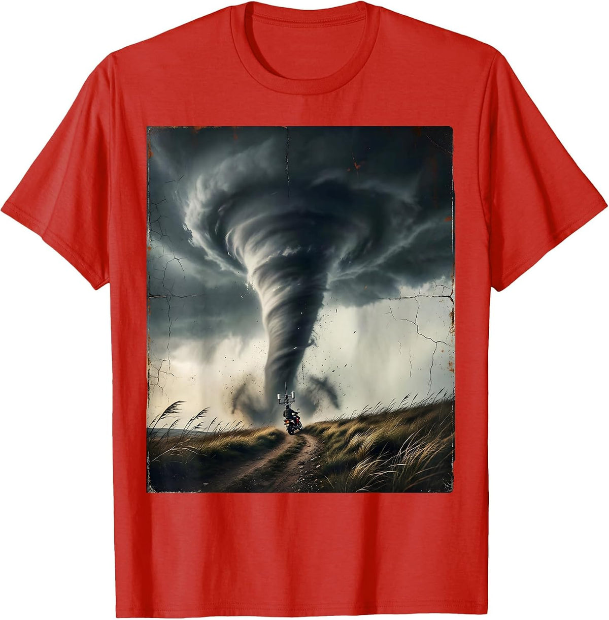 Men's Towering Tornado Storm Chaser Meteorology Enthusiast T-Shirt - Red