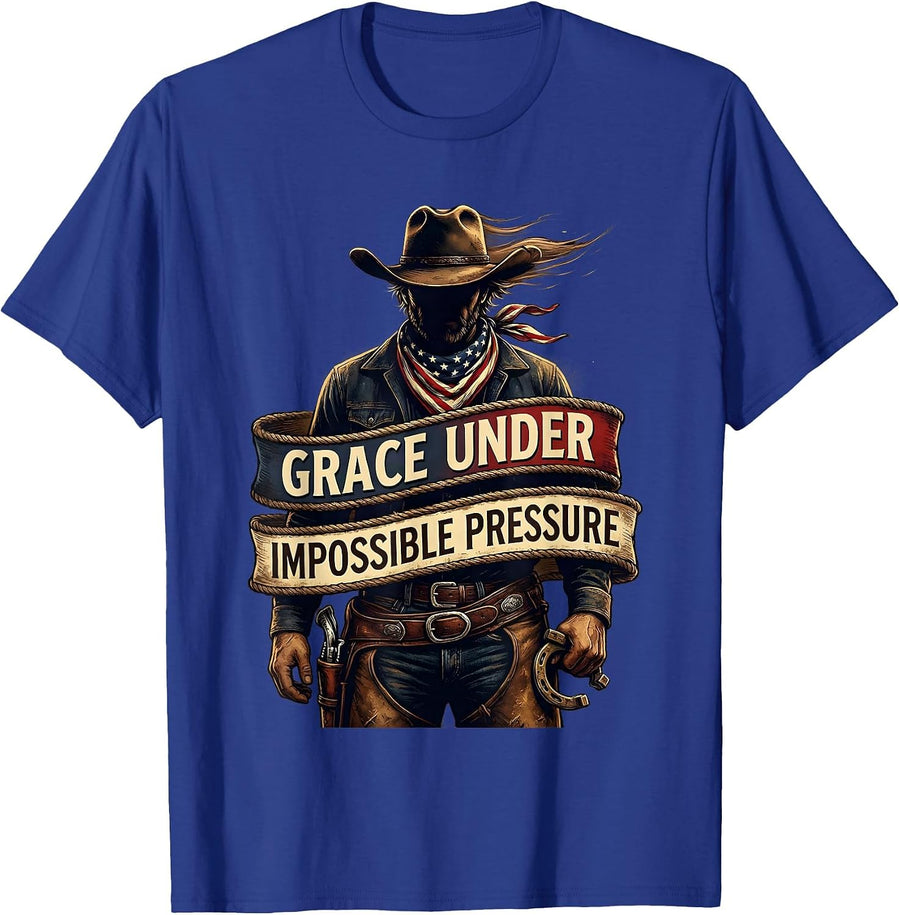 Grace Under Impossible Pressure Social Worker Design T-Shirt - Royal Blue