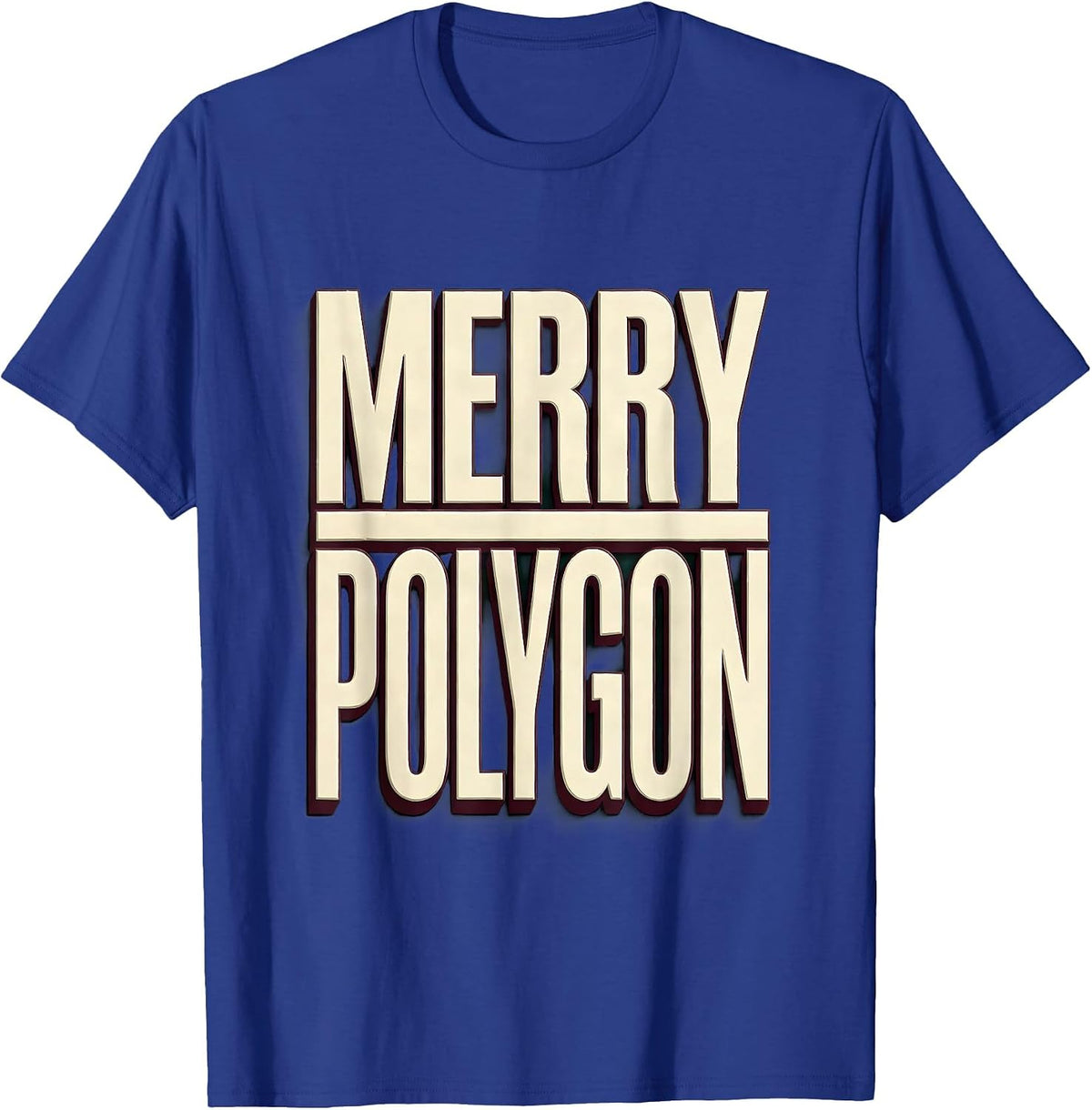 Men's Merry Polygon Funny Math Teacher Christmas STEM Humor T-Shirt - Royal Blue