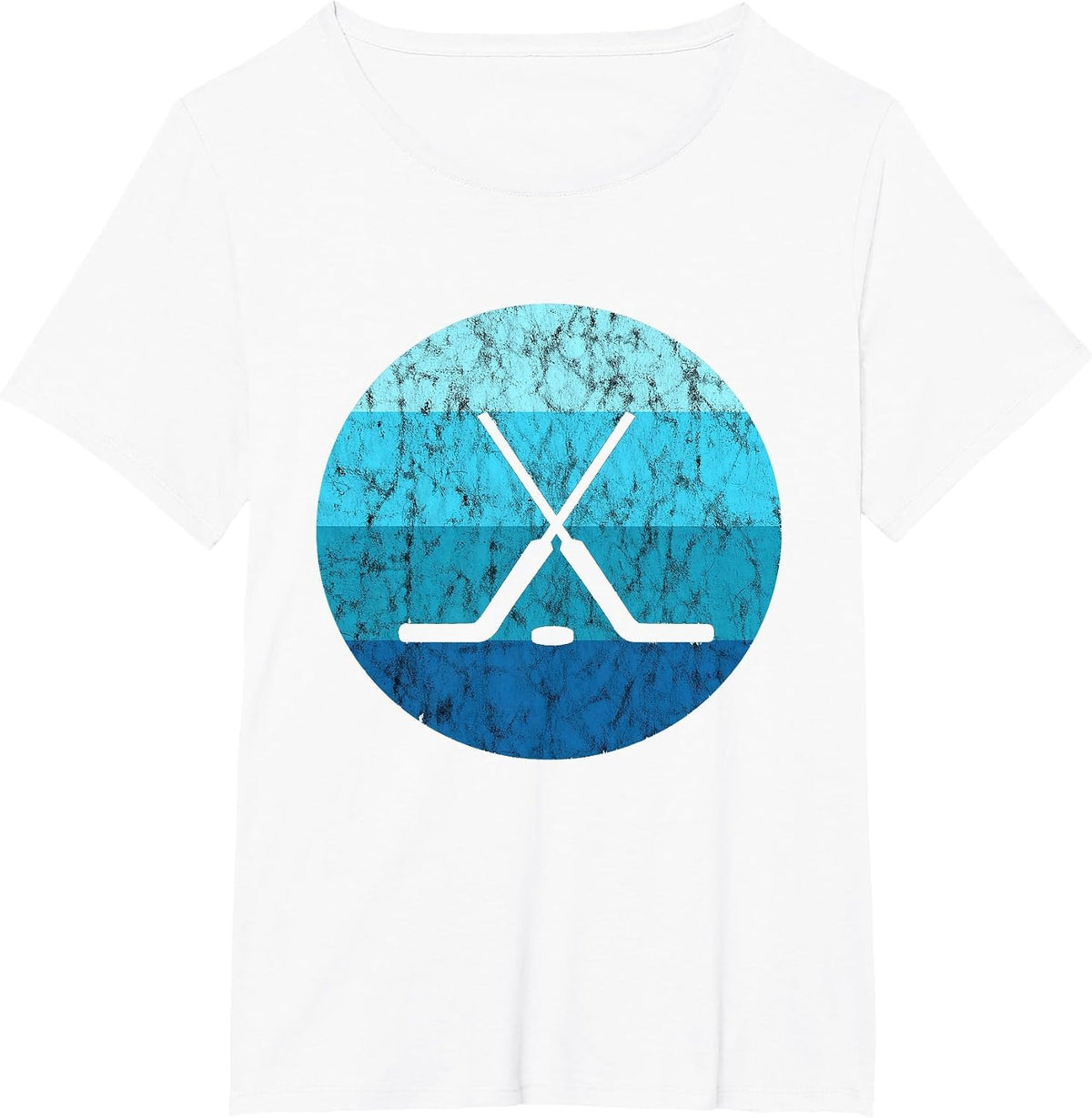 Ice Hockey Stick Hockey Sport Retro Vintage Ocean Water T-Shirt - White