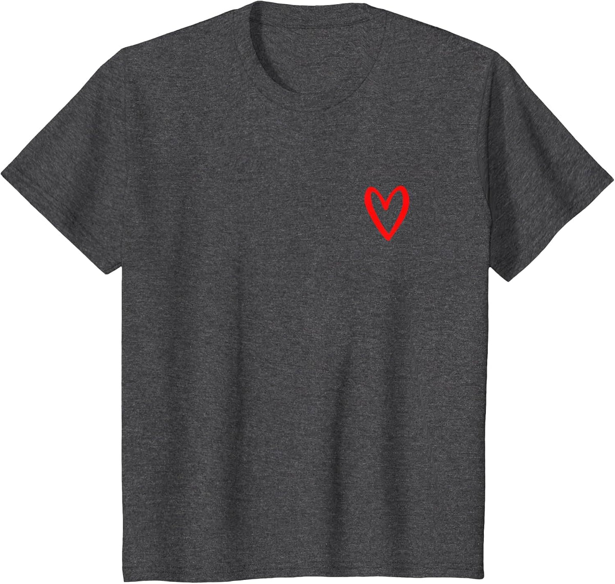 Heart Love Retro Vintage Tiny Red Heart Valentine's Day T-Shirt - Dark Heather Grey