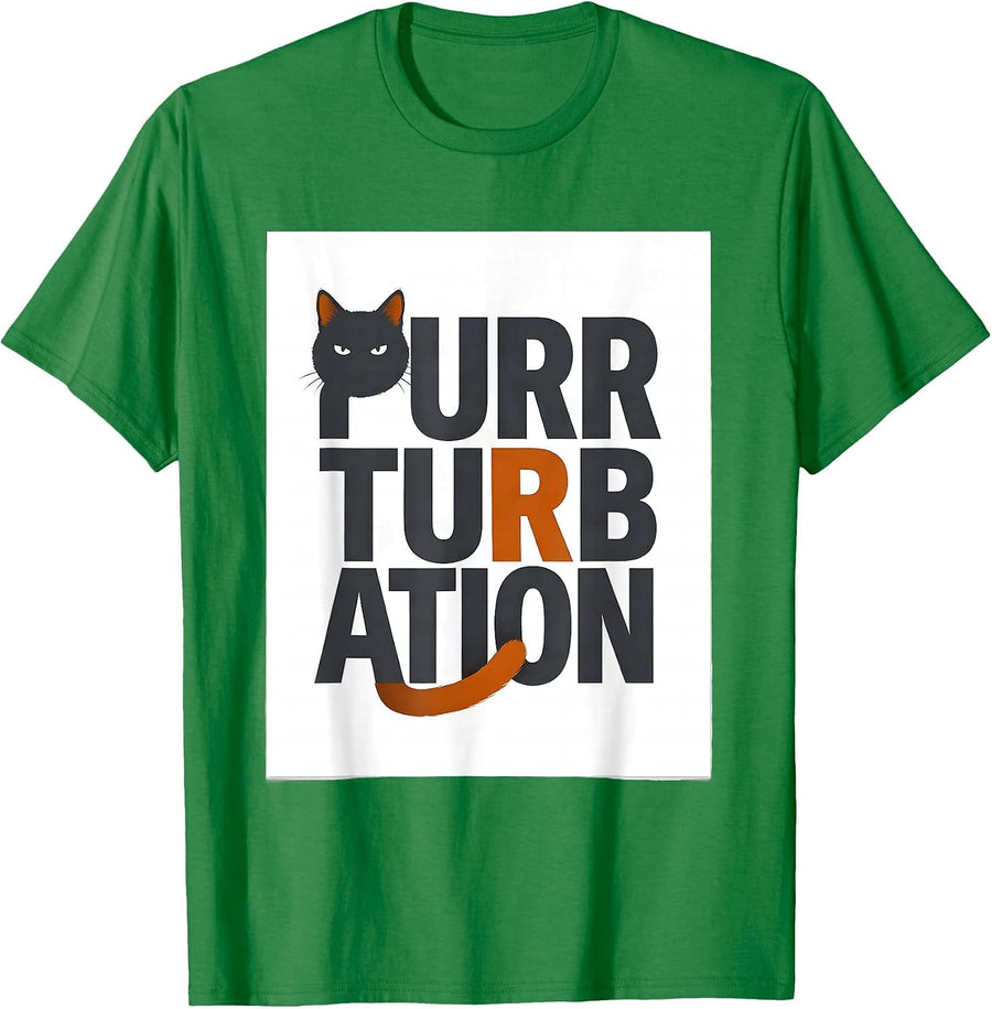 Men's Purrturbation Funny Cat Math Science Teacher Gift T-Shirt - Kelly Green
