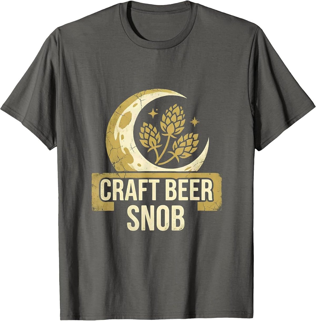 Men's Craft Beer Snob Funny Beer Lover Design T-Shirt - Asphalt Grey