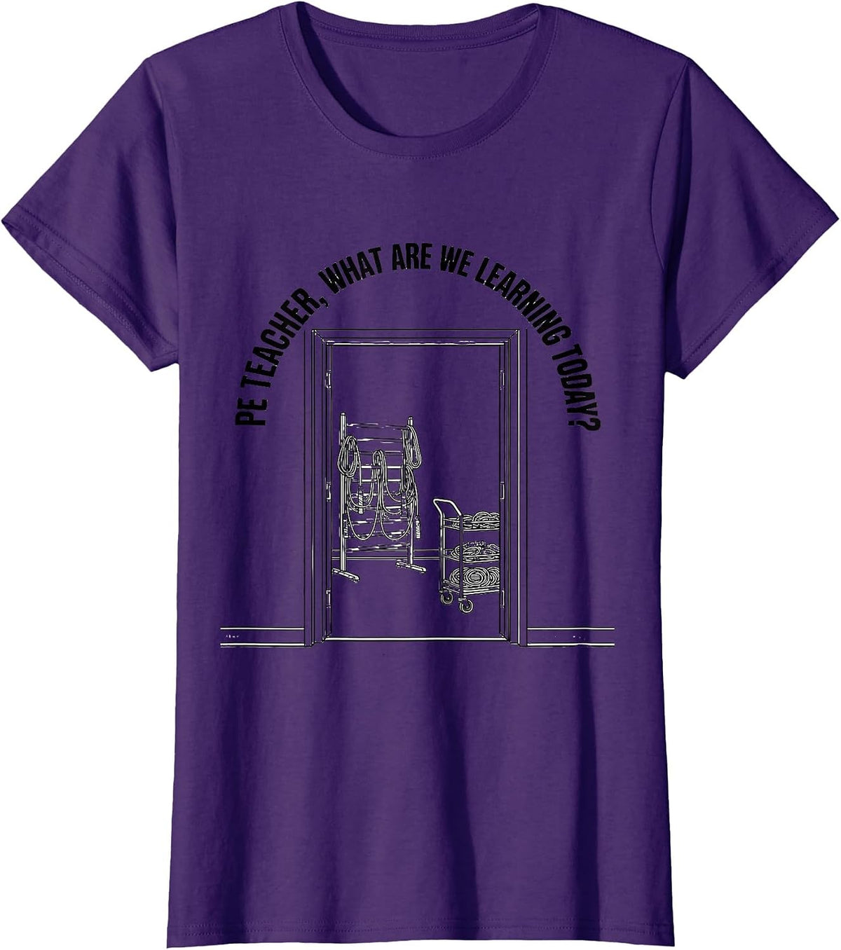 PE Teacher, What Are We Learning Today? Back To School T-Shirt, Women, Purple, Large - As Pictured