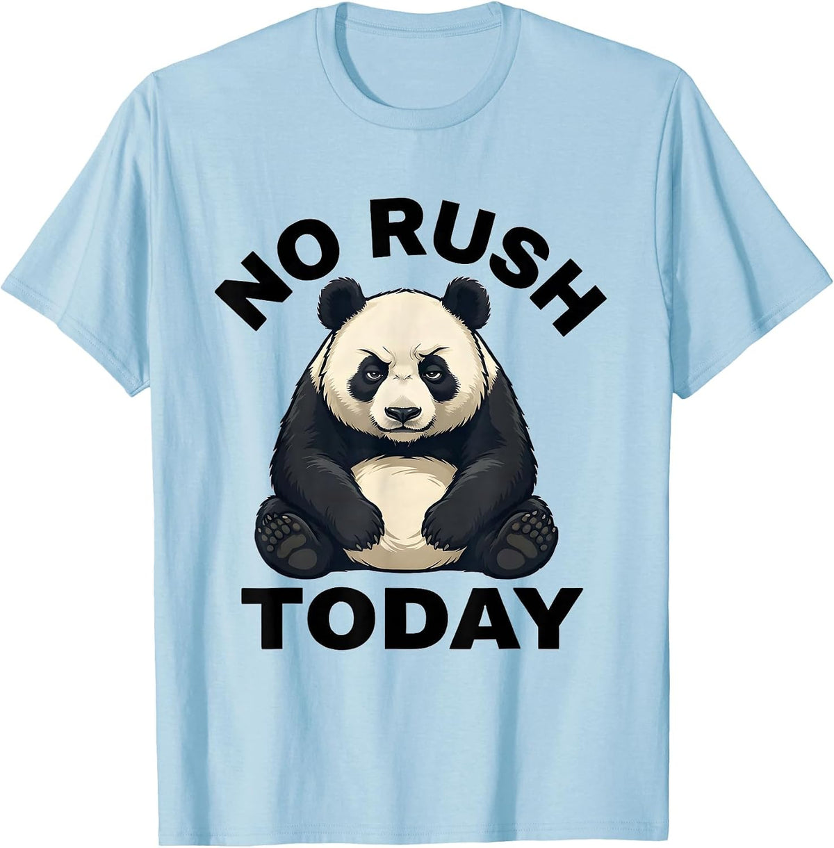 Men's No Rush Today Cute Kawaii Panda Lover Humor Gift T-Shirt - Baby Blue