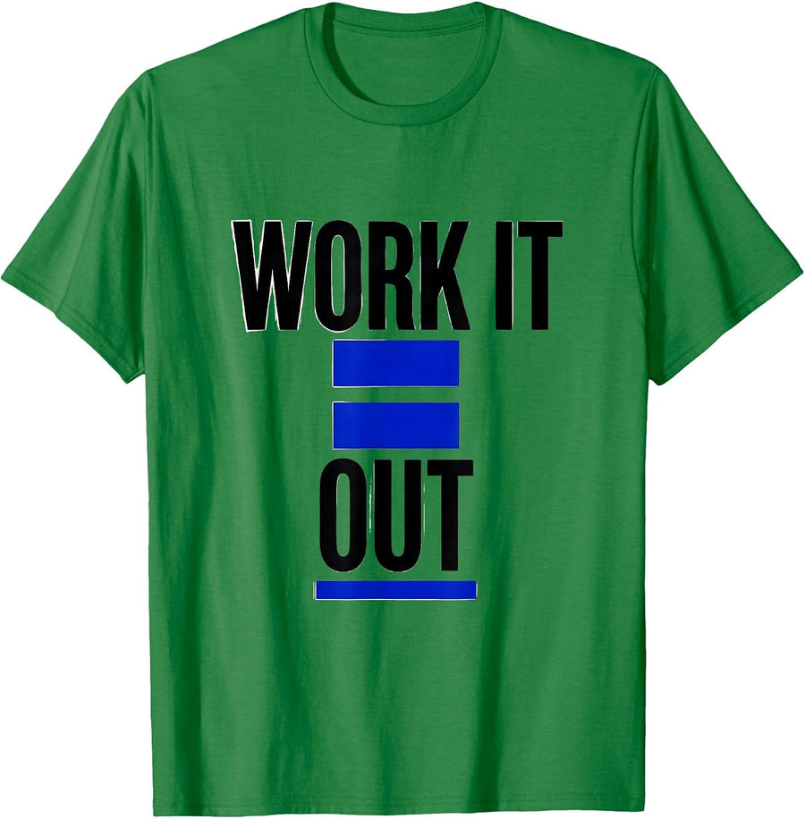 Men's Work It Out Funny Math Teacher Typography Design T-Shirt - Kelly Green