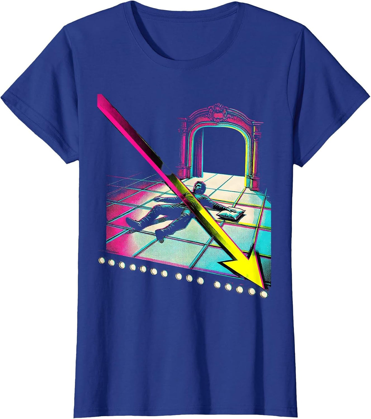 Women's Comic Stage Performer Risograph Theater Kid Humor T-Shirt - Royal Blue