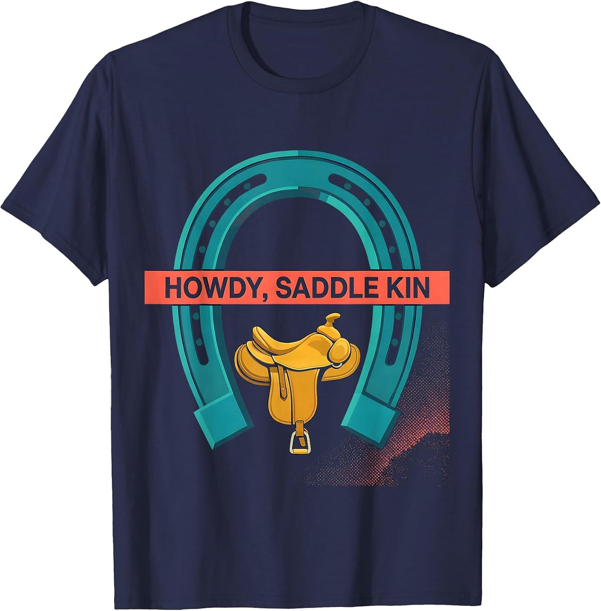 Howdy, Saddle Kin Western Cowboy Cowgirl Rodeo Pride T-Shirt - Navy Blue