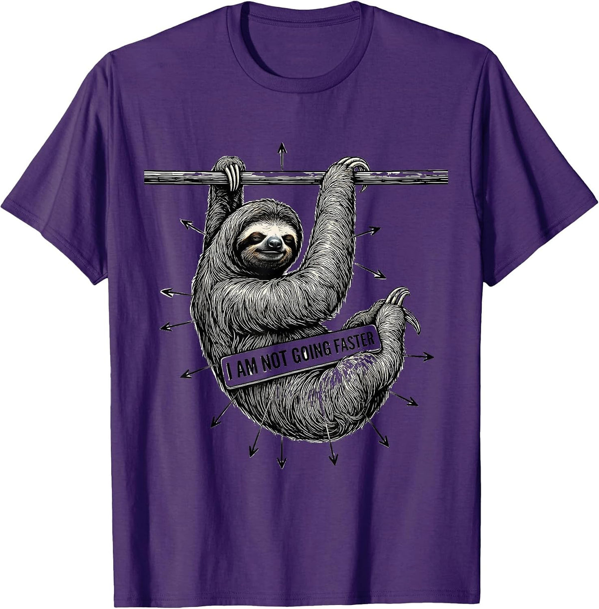 I Am Not Going Faster Funny Sloth Lover Gift T-Shirt - Purple