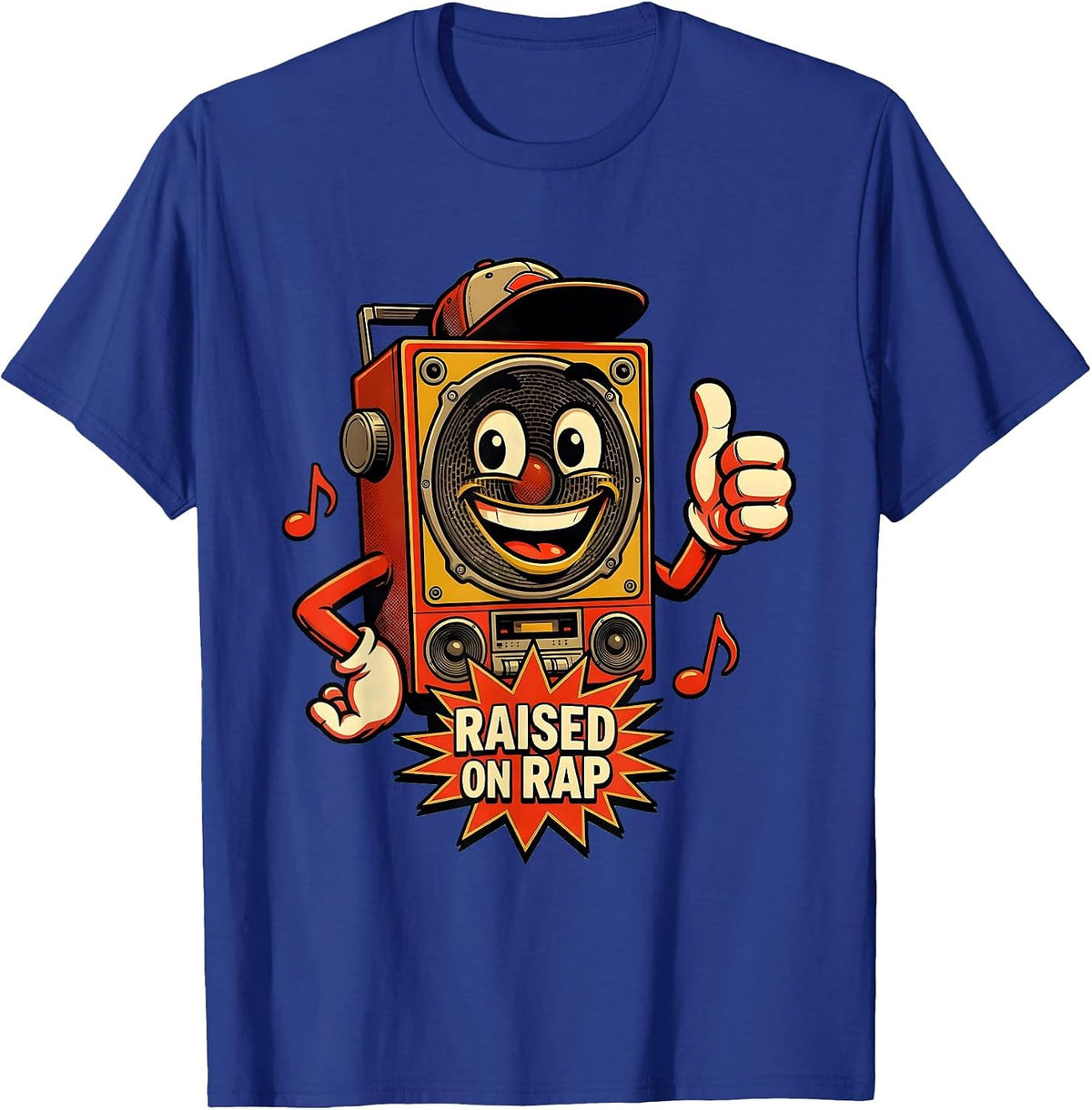 Raised on Rap Hip Hop Culture Design T-Shirt - Royal Blue