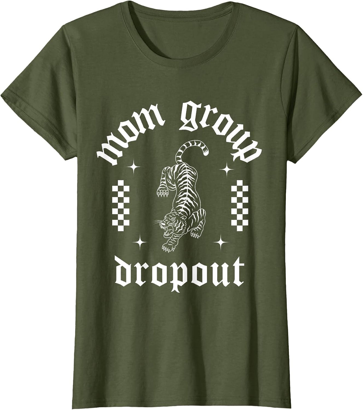 Mom Group Dropout Funny Mama Grunge Punk Cool Tattoo T-Shirt - Olive Green