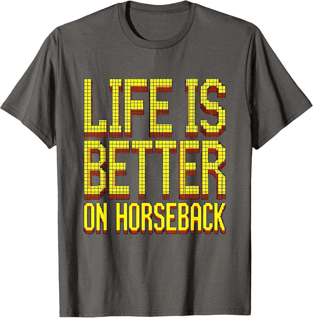 Life Is Better On Horseback Rodeo Design T-Shirt - Asphalt Grey