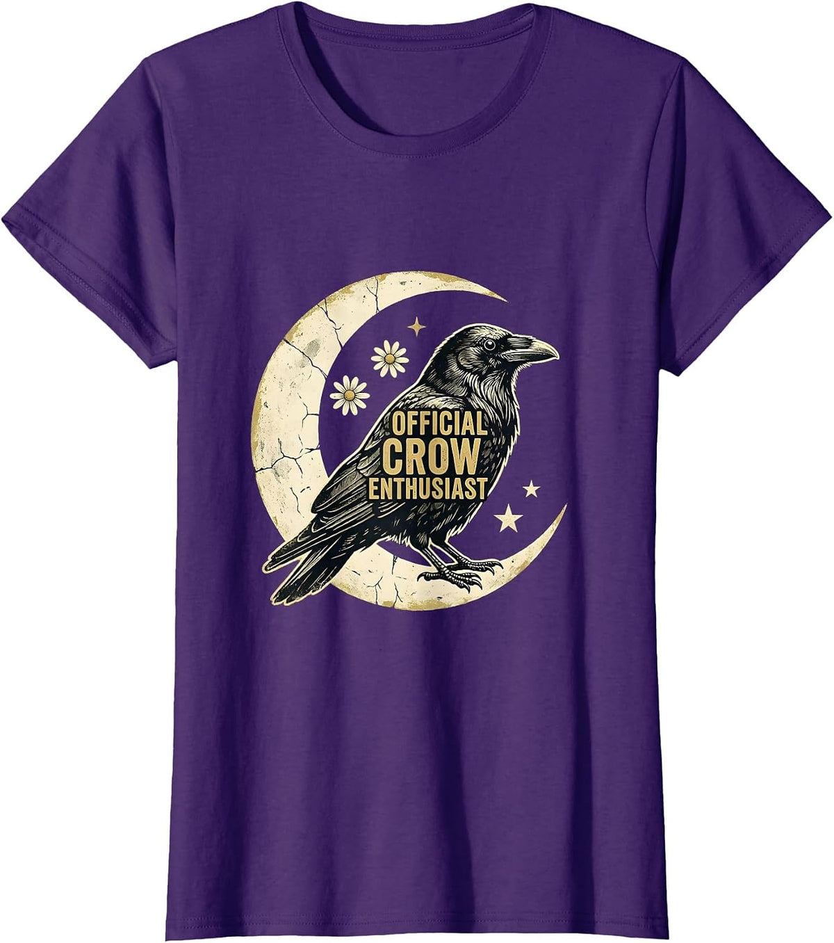 Women's Official Crow Enthusiast Bird Lover Design T-Shirt - Purple