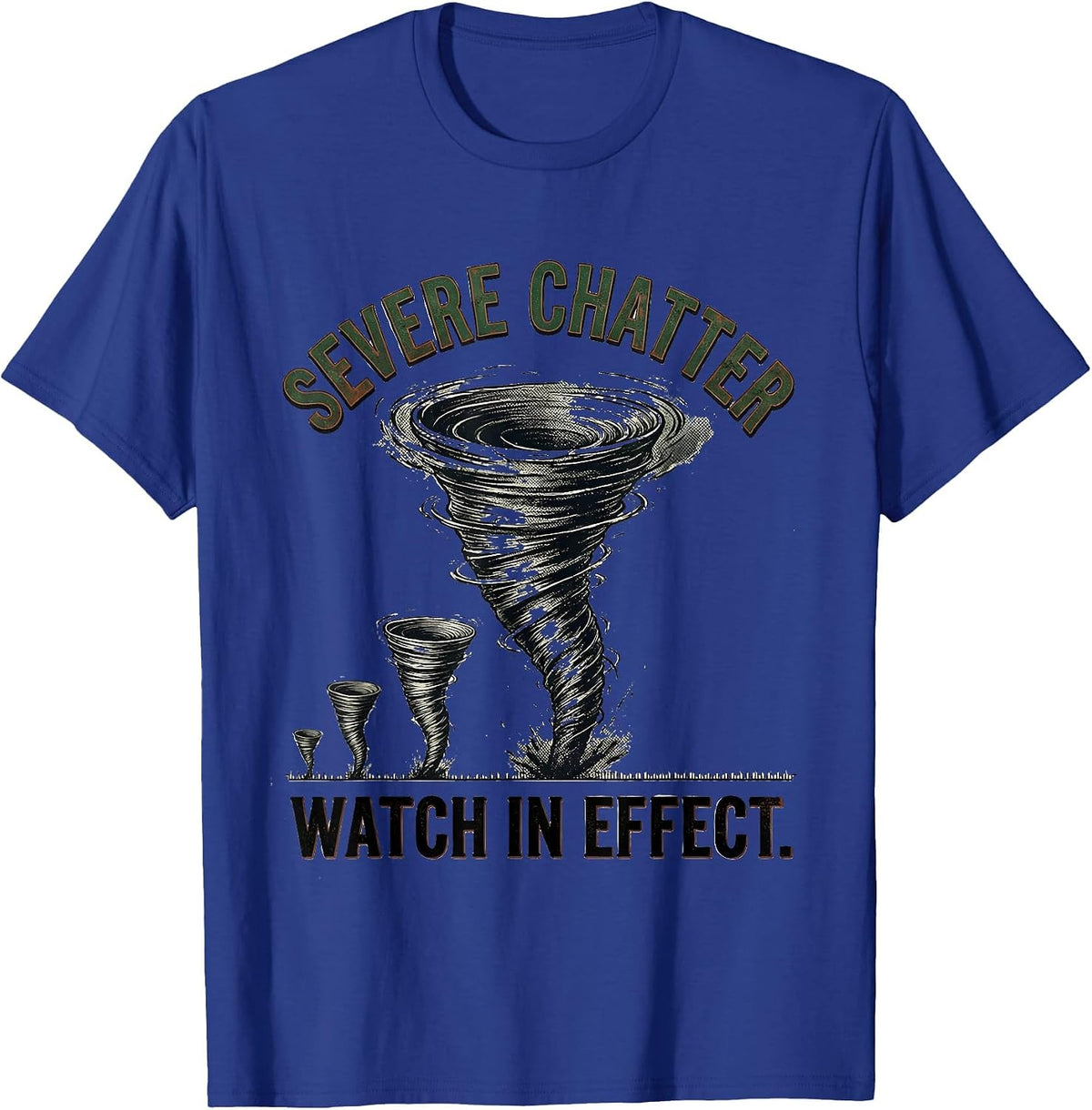 Men's Severe Chatter Watch In Effect Vintage Storm Chaser Tornado T-Shirt - Royal Blue
