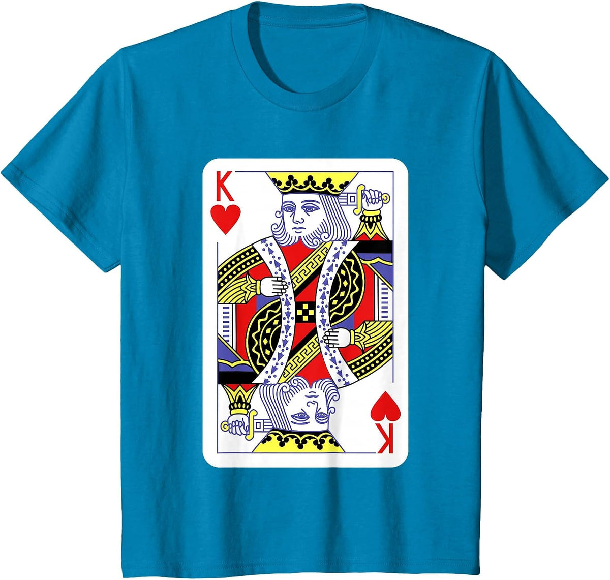 King of Hearts Playing Cards Halloween Costume Casino Easy T-Shirt - Sapphire Blue