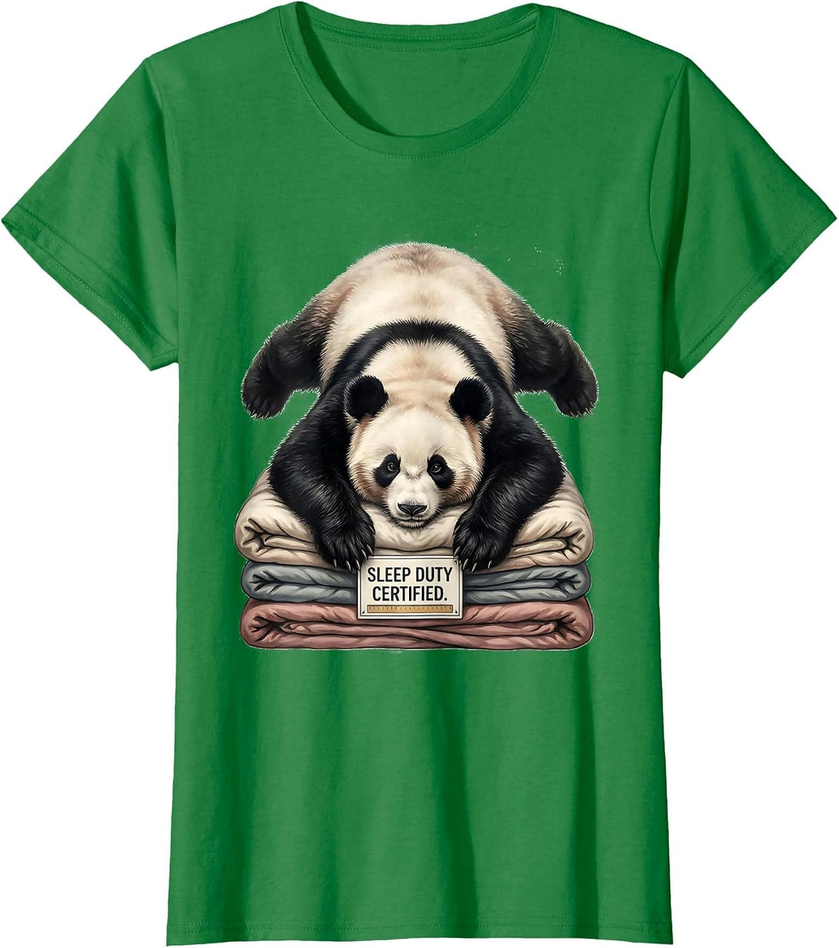 Women's Sleep Duty Certified Funny Panda Bear Animal Lover Gift T-Shirt - Kelly Green