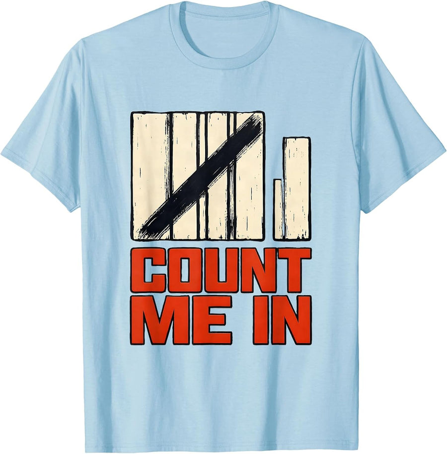 Men's Count Me In Funny Math Teacher Nerd Pun Humor T-Shirt - Baby Blue