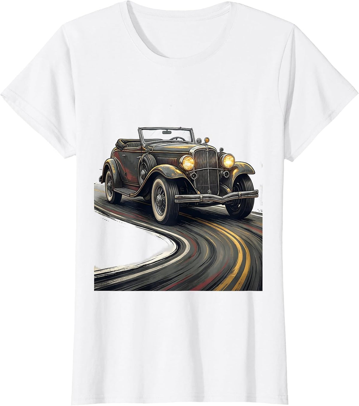 Vintage Convertible Classic Car Birthday Humor T-Shirt - White