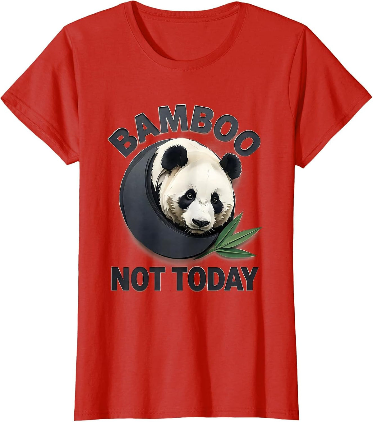 Women's Bamboo, Not Today Cute Panda Lover Funny Animal Humor T-Shirt - Red