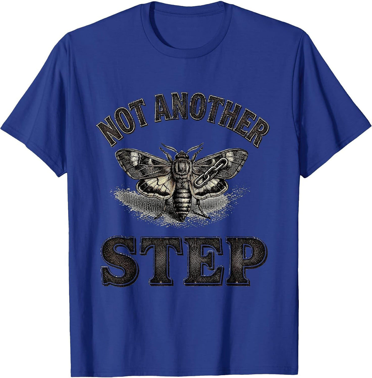 Men's Not Another Step Gothic Emo Alt Y2K Grunge Aesthetic T-Shirt - Royal Blue