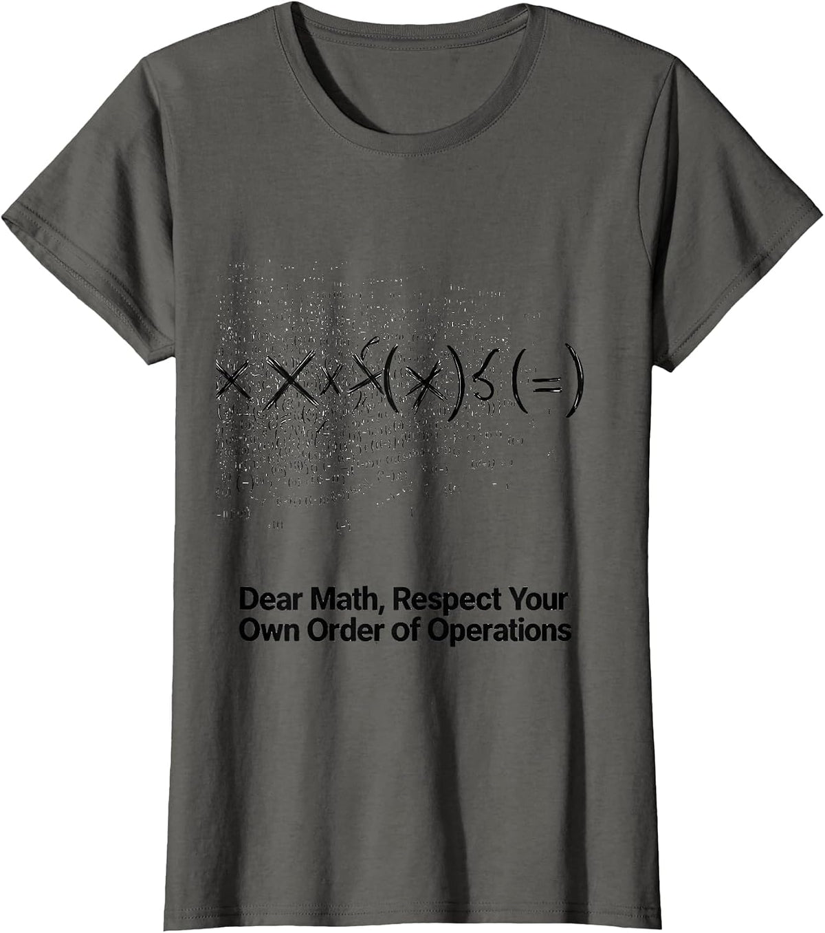 Women's Dear Math, Respect Your Own Order Of Operations Math Teacher T-Shirt - Asphalt Grey