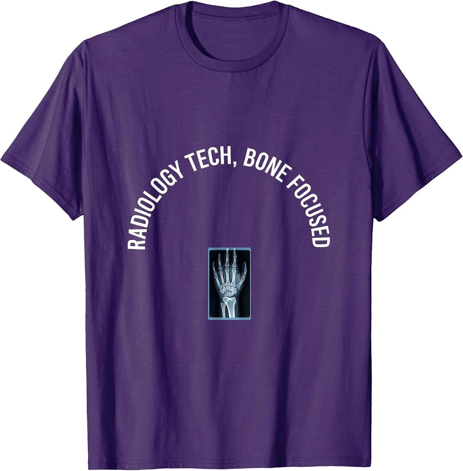 Men's Radiology Tech Bone Focused Minimalist X-Ray Tech Gift T-Shirt - Purple