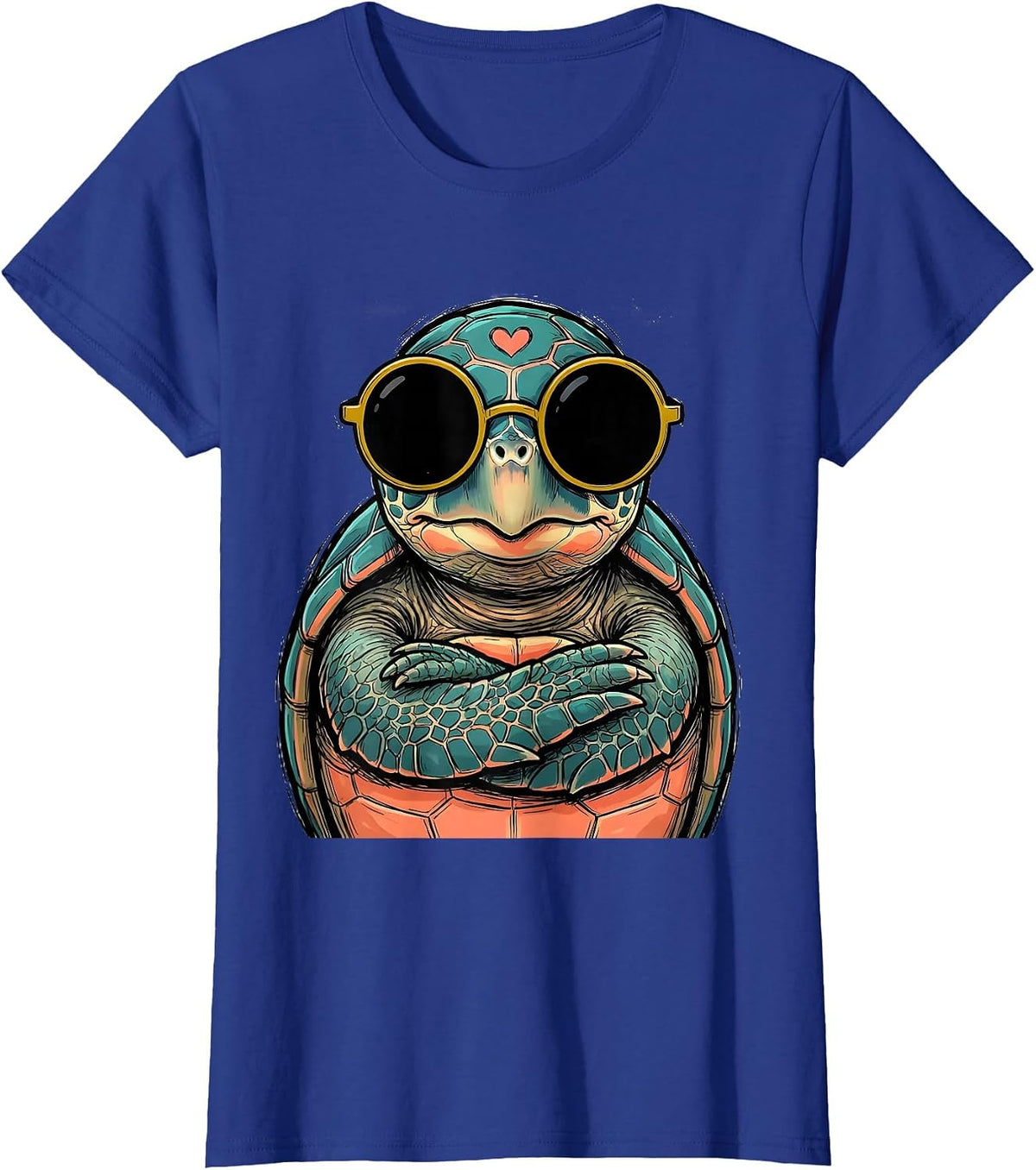 Women's Sea Turtle Sunglasses Cute Sea Animal Humor T-Shirt - Royal Blue