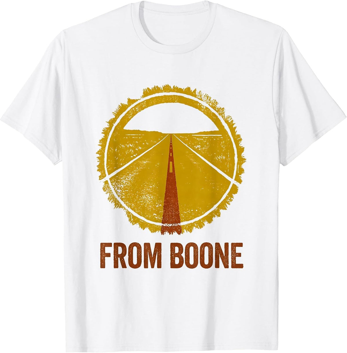 Men's From Boone Vintage Rubber Stamp Hometown Pride T-Shirt - White