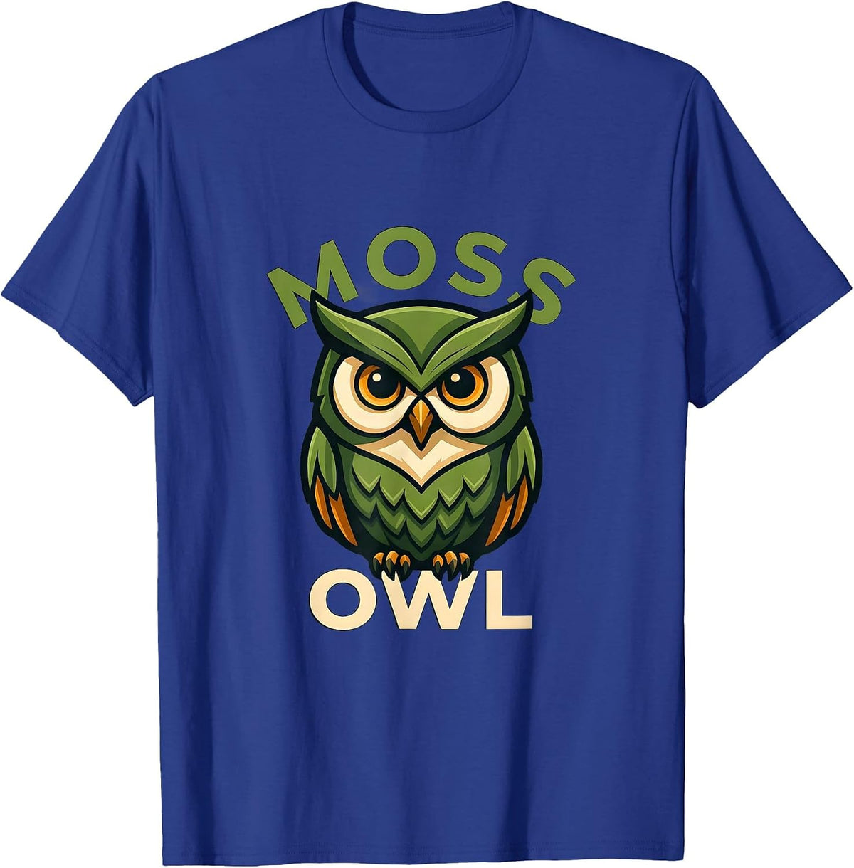 Men's Moss Owl Mascot Logo Cool Graphic Tee Men Women S-6XL T-Shirt - Royal Blue