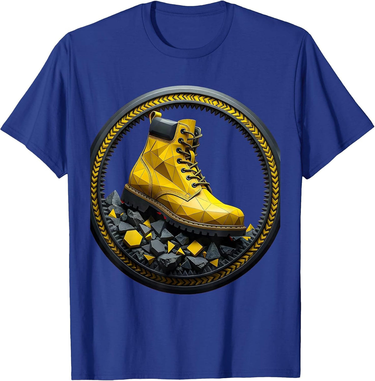 Welder Boot Slag Pile Graphic Tee T-Shirt - Royal Blue