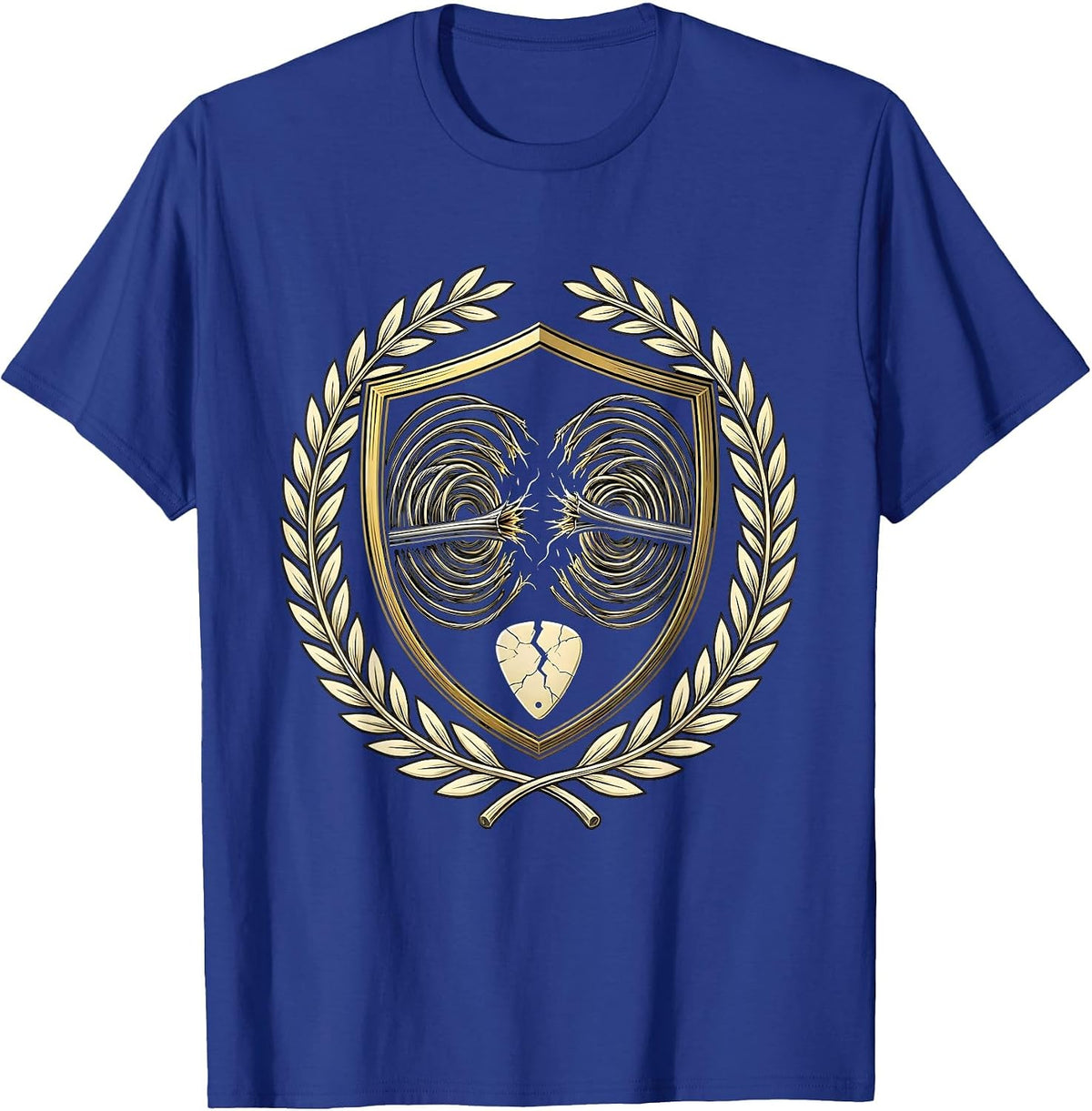 Broken Guitar String Dramatic Spiral Art T-Shirt - Royal Blue