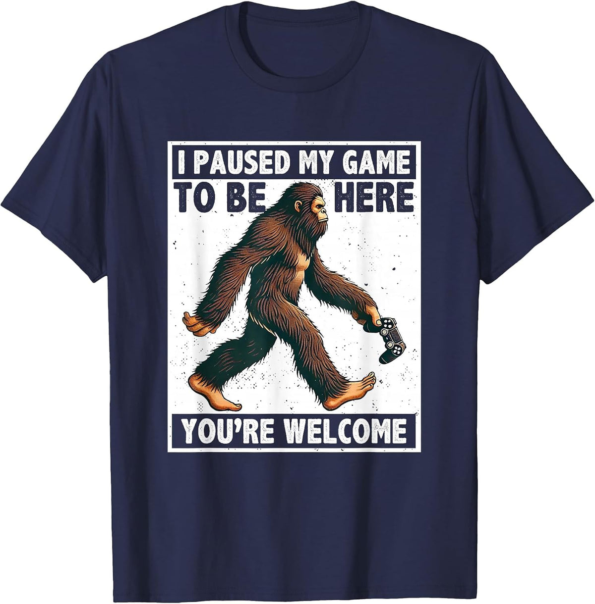 I Paused My Game to Be Here Video Games Gamer Men Boys T-Shirt - Navy Blue