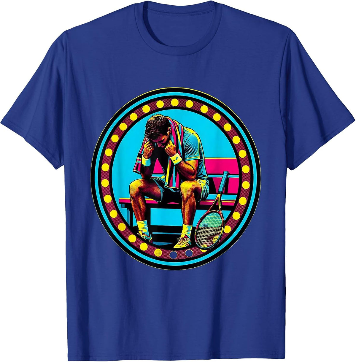 Tennis Champion Rest Graphic Tee T-Shirt - Royal Blue