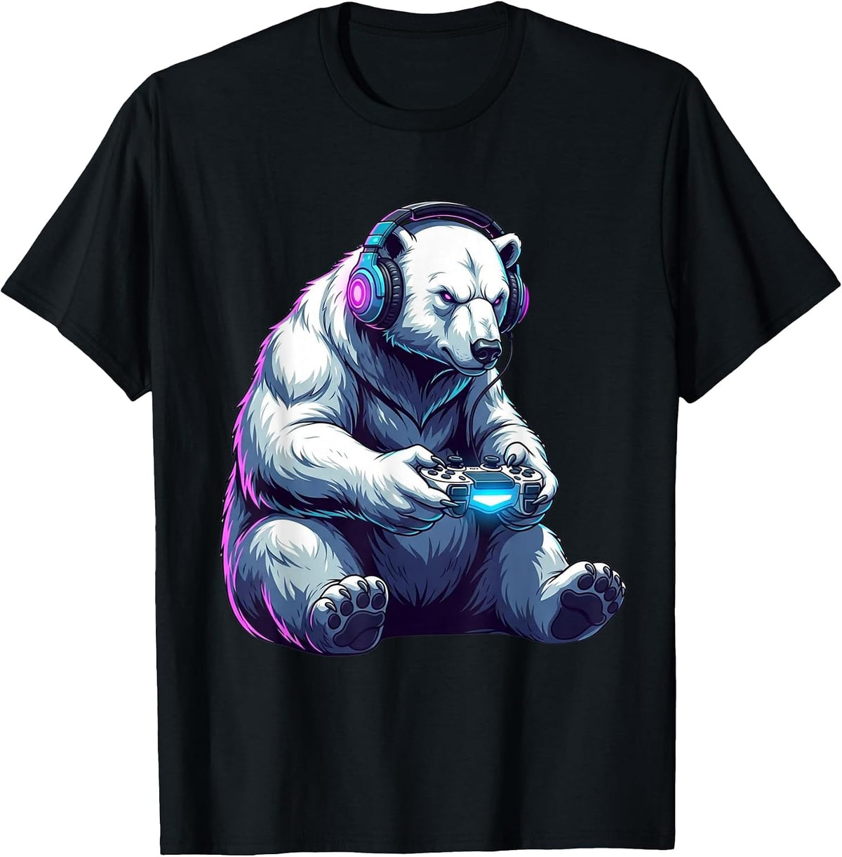 Polar Bear Funny Video Games Polar Bear T-Shirt - Black
