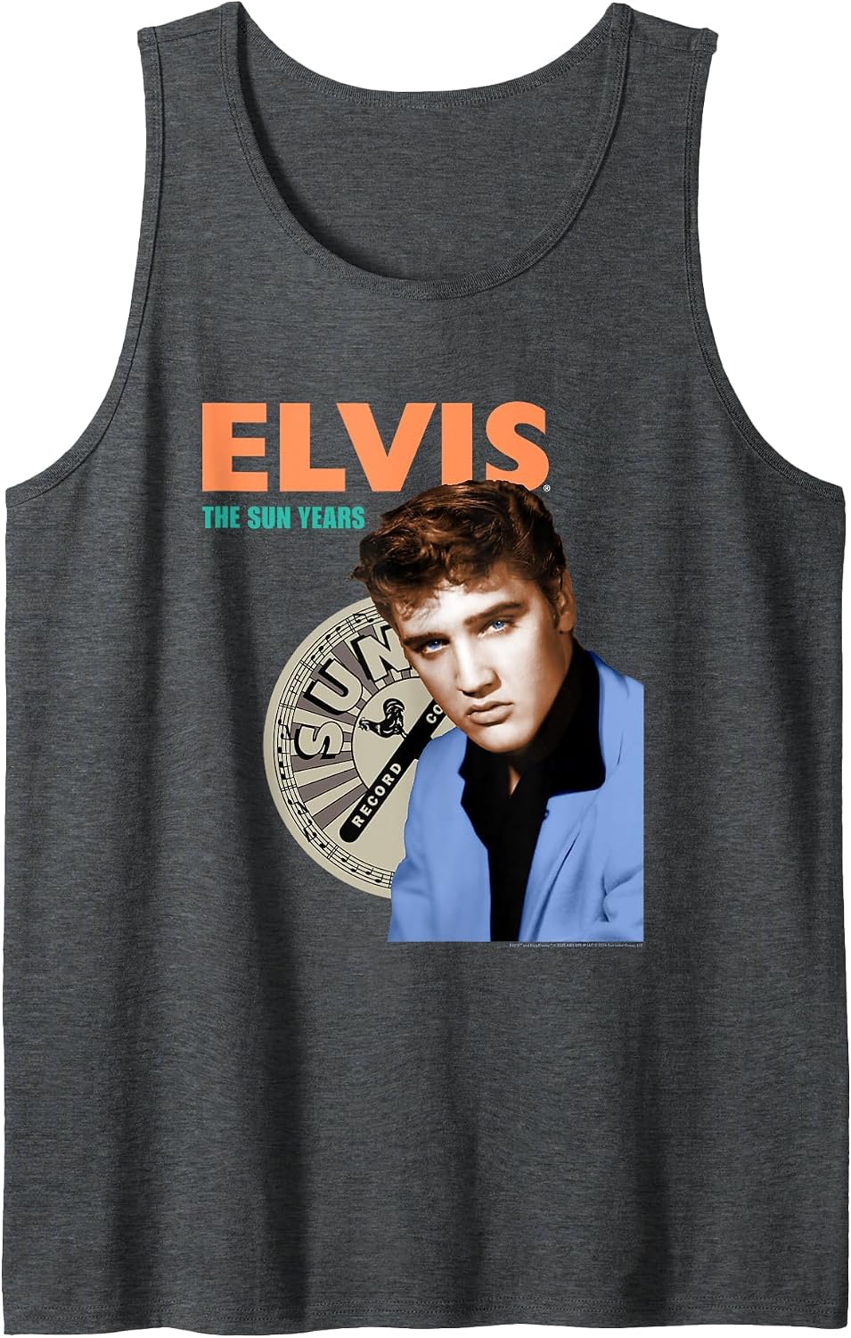 Sun Records X Elvis Presley The Sun Years Photo Tank Top - Dark Heather Grey