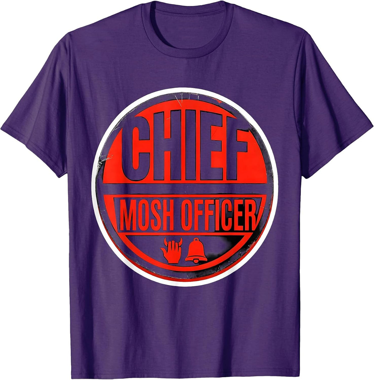 Men's Chief Mosh Officer Funny Heavy Metal Christmas Rock Fan T-Shirt - Purple