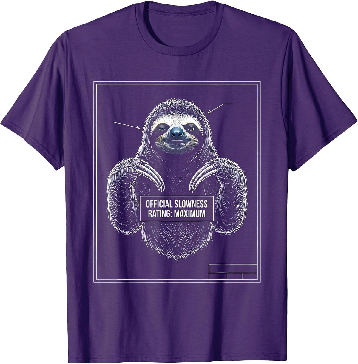 Men's Official Slowness Rating: Maximum Funny Sloth Lover Gift T-Shirt - Purple