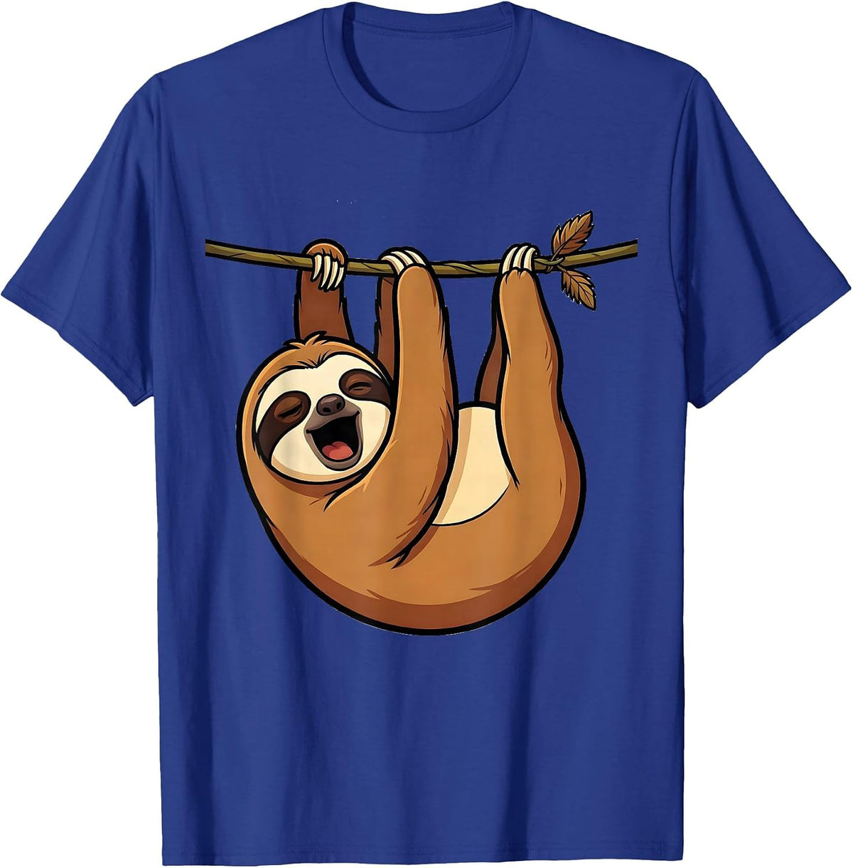 Rounded Sloth Cartoon Funny Sloth Lover Gift T-Shirt - Royal Blue