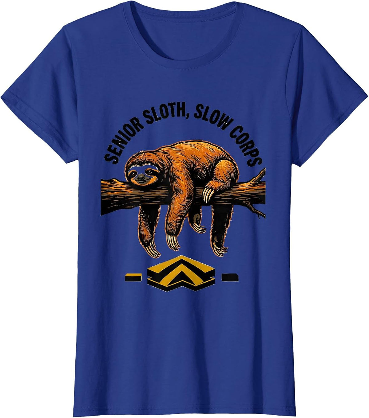 Women's Senior Sloth Slow Corps Funny Lazy Sloth Lover Gift T-Shirt - Royal Blue