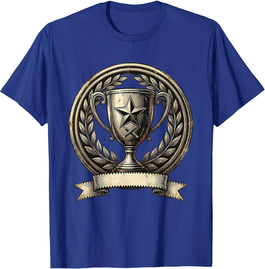 Paraprofessional Trophy Star Pencil Graphic T-Shirt - Royal Blue