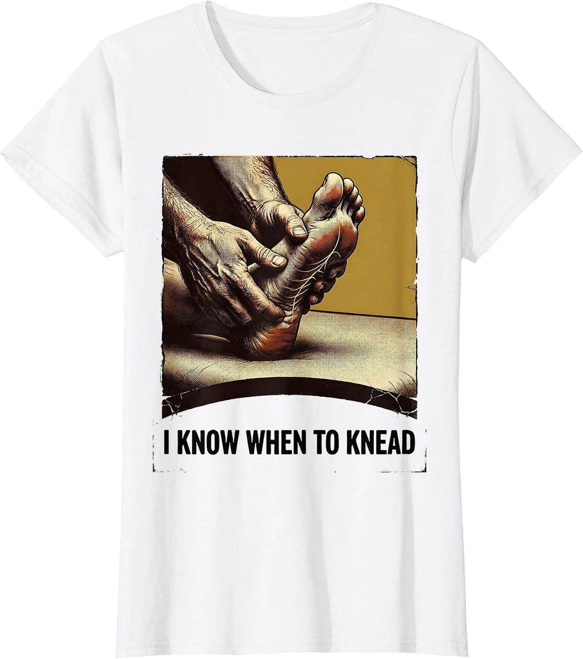 I Know When To Knead Distressed Physical Therapist Massage T-Shirt - White