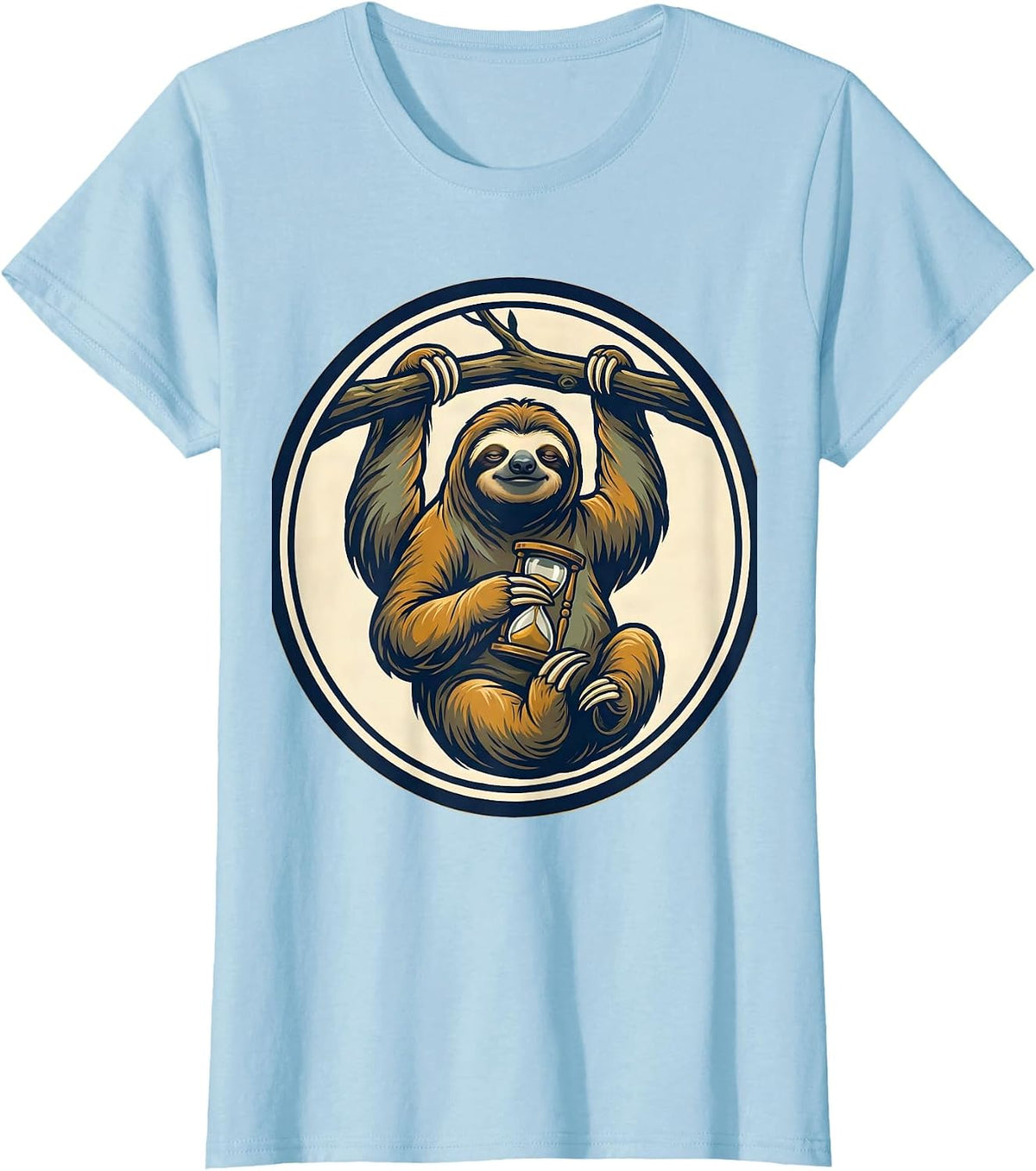Women's Sloth Seal Funny Sloth Lover Novelty Gift T-Shirt - Baby Blue