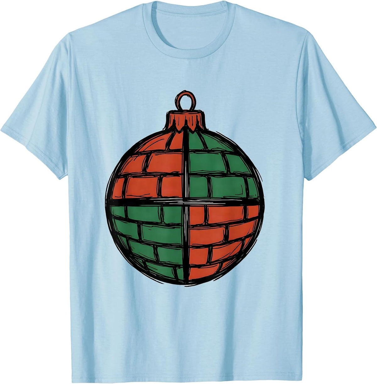 Men's Christmas Ornament Math Teacher Equation Humor T-Shirt - Baby Blue