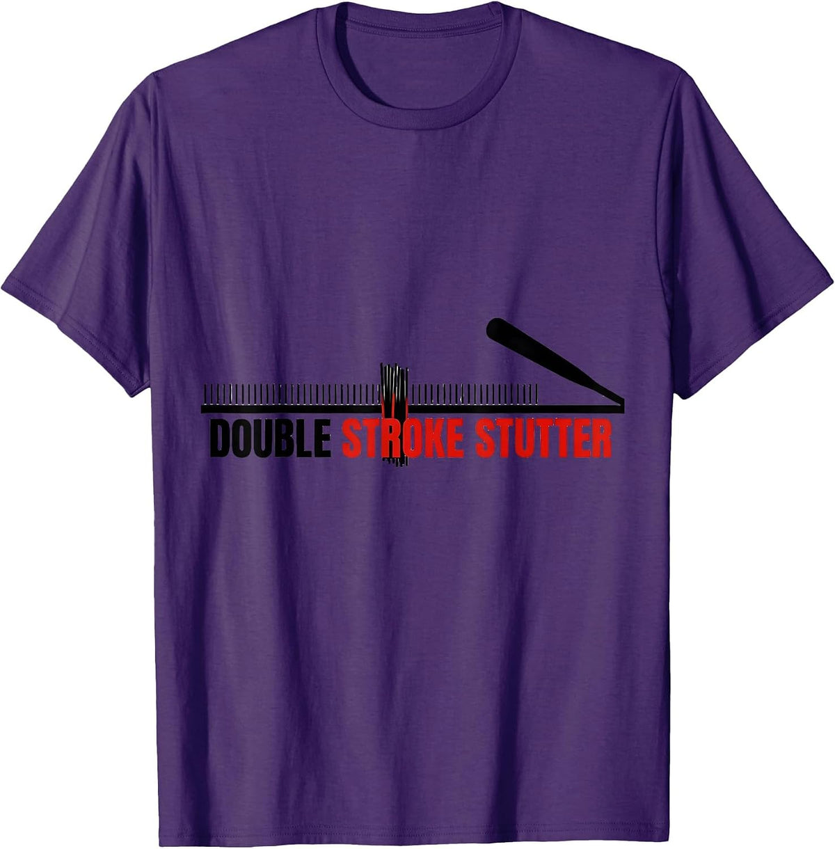 Men's Double Stroke Stutter Funny Drummer Humor Drumline T-Shirt - Purple